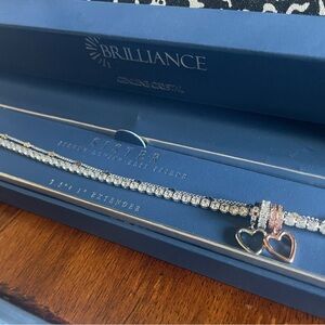 Silver and Rose Gold Heart Bracelet